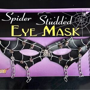 Black Spider Studded Eye Mask Gothic Halloween Costume Rare!NEW!!!